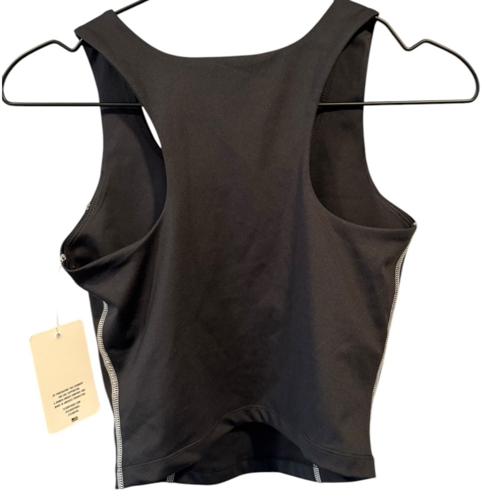 Year of Ours Tread Crop Top Racerback Black White XS - Picture 5 of 6